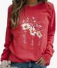 Moletom Feminino Casual Solto de Manga Longa com Estampa Floral 3D Europeu e Americano Cross-border