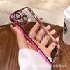 Funda electrochapada para iPhone 17 Pro Max, Apple 16 viene con película para lente, Funda protectora anti-caídas de PC completa