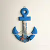 Promoción de fábrica 33cm estilo mediterráneo ancla ancla termómetro gancho decorativo colgante de artesanía de madera