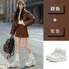 Zapatos Blancos de Piel Genuina Otoño e Invierno 2025 Nuevos Zapatos con Suela Gruesa que Aumentan la Altura Deportivos Casuales para Mujer Versátiles y Cómodos para los Pies para Mujer