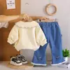Novedad 2025 Ropa Casual y Cómoda de Otoño para Niños Pequeños y Medianos Traje de Manga Larga Tres Gatos Conjunto de Dos Piezas de Manga Larga para Niñas Primavera y Otoño