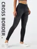 Jeans Yoga Skinny de Cintura Alta com Bigodes e Perna Reta Novo Transfronteiriço para Mulheres, Calça Casual Bolsos Slimming de Alta Elasticidade