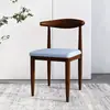 Cadeira de Jantar Cadeira de Dormitório Banqueta para Mesa de Estudo Casa Imitação Madeira Maciça Cadeira com Encosto em Chifre Cadeira Simples Moderna para Mesa de Jantar