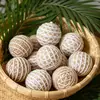 Accesorios de Bola Envueltos en Cuerda de Cáñamo de 8 cm Estilo Europeo y Americano de Nuevo Producto Transfronterizo Bola de Espuma Envuelto en Cuerda de Algodón Decoraciones Colgantes para Árbol de Navidad