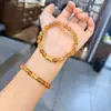 Pulsera de Cristal Natural Amarillo Torre Cristal Baguette Gato de Alto Nivel para Mujer Cuentas de Transferencia de Fortuna Pulsera de Nicho Joyería Verano