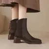 Novas Botas Chelsea Femininas, Botas de Cavaleiro Spliced para Outono e Inverno, Botas Curtas com Saltos Quadrados e Médios, Tamanhos 32-43, Botas de Comércio Exterior da Amazon