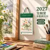 Calendario de Papel Grueso en Blanco para Acuarela para Uso en DIY Pintado a Mano con Pasteles al Óleo y Marcadores/Calendario de Escritorio Decorativo