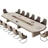 Mesa de conferencias pintada creativa, mesa larga, diseño simple y moderno, adecuada para salas de reuniones, elegante y de gran tamaño, ideal para reuniones y discusiones de negocios, viene con sillas a juego