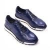 Sapatos Casuais de Couro Masculinos, Couro Bovino de Primeira Camada, Tênis Confortáveis Antiderrapantes, Sapatos Masculinos Respiráveis com Cadarço, Sapatos de Alta Qualidade para Encontros com Solas Grossas
