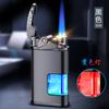 Encendedor inflable a prueba de viento con brazo basculante de metal creativo personalizado, de gas visual con luces de colores, regalo moderno para hombres con letras