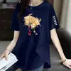 Comércio Exterior Transfronteiriço Último Estoque Grande Marca Etiqueta Cortada Camiseta Manga Curta Feminina Mãe Novo Estilo Chinês Moda Elegante Top Rejuvenescedor
