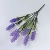 Decoração de Flor Artificial Lavanda Flor Flocada 7 Galhos Grama Rabo de Raposa Planta em Vaso Plástico Flor Falsa Espiga de Trigo Simulação Atacado