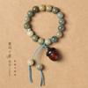 Rosario original de bodhi envejecido de 12 mm de sándalo que se puede abrir y cerrar para colocar credo incienso píldora pingan bellota paz pulsera