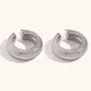Pendientes Huecos Geométricos Exagerados de Personalidad Moda Transfronteriza Europea y Americana Color Acero Inoxidable Pendientes Versátiles Simples de Gama Alta para Mujeres