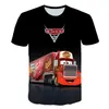 26 Transfronterizo Amazon nuevo caricatura anime Cars Impresión digital 3D holgada y cómoda camiseta de manga corta