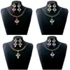 Set de Joyería de Lujo Transfronterizo Europeo y Americano con Forma de Gota de Agua, Exagerados Pendientes de Perla y Collar de Circonita Estilo Vintage de Corte al por Mayor