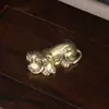 Cubo de perro pastor alemán con revestimiento de cobre, decoración de bronce microtallado, antiguo, hecho a mano, para oficina y hogar.
