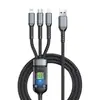 Cable de Datos Tres en Uno de Carga Súper Rápida de 100W Adecuado para Teléfono Móvil Apple Android Huawei Xiaomi Cable de Carga 6A para Coche