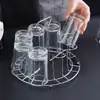 Estante para tazas para uso doméstico, juego de té, diseño invertido para escurrir, a prueba de polvo, adecuado para tazas de té y vasos de vidrio, estante creativo para almacenamiento y exhibición