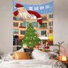 Navidad 2022 Nuevo Tapiz Atmósfera Decorativo Tela de Pared Guardería Papá Noel Tela Colgante Tela de Fondo