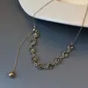 Collar Redondo Ajustable Deslizante con Circonita para Mujer, Cadena Elegante para Suéter, Accesorio de Cuello de Nicho