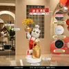 Estatueta Gato da Sorte Abertura Recepção de Presentes Sala de Estar Gato da Fortuna Loja Grande Piso Decoração Macia Mudança para Casa Nova
