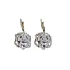 Pendientes de Flor de Perla con Circonita Incrustada de Diamantes de Lujo, Pendientes de Moda de Lujo Ligero y Gama Alta, Pendientes de Estilo Europeo y Americano con un Diseño de Nicho