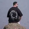 Ropa de Verano Nueva para Hombre Tallas Grandes Marca de Moda Algodón Puro Pesado Holgada Oversize Camiseta de Manga Corta Pulóver