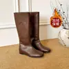 2026 Otoño Temprano Nuevas Botas de Caballero de Tubo Recto Punta Cuadrada Aumentadoras de Altura 4cm Botas Altas Hasta la Rodilla Botas Vaqueras Occidentales-