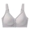 Sutiã feminino de verão fino, com suporte, fecho frontal, sem aro, sem costura, plus size, adequado para mulheres de meia-idade e idosas