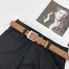 Cinto Ins Cinto de couro genuíno vintage masculino com calças jeans Cinto largo da moda Cinto casual feminino para jovens