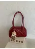 Bolsa Pequena Transfronteiriça Feminina 2026 Novo Estilo Moda Malha de Diamante Versátil Bolsa Almofada Bolsa Boston Ombro Único Sob o Braço Francesa