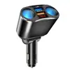 Enchufe de conversión de encendedor de cigarrillos de coche transfronterizo uno a dos cargador de coche cargador de coche de alta potencia pantalla digital carga súper rápida