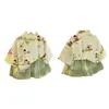 Vestido Tang para Niñas Traje de Vestir Primavera y Otoño Nuevo Lindo Ropa Antigua Infantil Estilo Chino Estilo Nacional Tesoro para Mujer