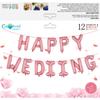 Ventas Directas de Fábrica HAPPY HAPPY WEDDING WEDDING traje de película de aluminio transfronterizo globo de película de aluminio con letra de 16 pulgadas