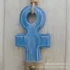 Ancla Decorativa Azul Completo de 32 cm Mediterránea Decoración del Hogar Pared Decorativa Barra Decorativa Cafetería Tienda Ancla de Barco Decorativa