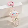 Lindo conejo chapado en color conejo bailador UV colgante acrílico accesorios para llavero diy cadena de teléfono móvil con cuentas hechas a mano