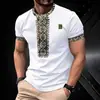 26 Tendencias de Moda Masculina Europea y Americana Transfronterizas Amazon Nuevo Juvenil Retro Impresión 3D Ajustado Pulóver Camiseta de Manga Corta
