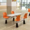 Mesa e Cadeiras de Cantina Escolar Empresa Unidade Cantina Funcionário Peça Única Refeitório Lanche Fast Food Mesa de Jantar em Rocha