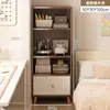 Estantería Moderna Minimalista para el Hogar con Puertas, Estante de Almacenamiento Estrecho a Prueba de Polvo, Gabinete de Almacenamiento Simple Multicapa de Pie para la Sala de Estar