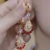 Pendientes de Aro de Malla Dorada Europeos y Americanos con Colgante de Diamante Moda Elegante Elegante Estilo de Celebridad Pendientes Delicados Pendientes
