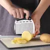 Cortador de Harina de Acero Inoxidable Más Vendido por el Fabricante con Rasqueta Medidora, Cortador de Rollos de Arroz para Salchicha, Rasqueta de Harina para Pastel Semicircular, Cortador Ondulado