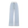 Calça Plaid Wide Leg para Mulheres Verão 2025 Cor Contrastante Cintura Baixa Moda Cordão Esportiva Solta Comprimento Total Casual Calças Atacado