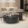 Mesa de centro redonda minimalista em ardósia para sala de estar, adequada para apartamentos pequenos, moderna e simples, luxo leve, sensação de alta qualidade, novo modelo 2006