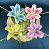 3D una flor dos capullos W Lirio película de impresión 3D flor de lirio arreglo floral para salón de bodas decoración del hogar flor de lirio de simulación