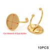 Soporte de anillo pulido de color acero inoxidable que retiene el color DIY Anillo Pinto anillo anillo cara del anillo horno oro incrustado perla soporte de anillo de apertura accesorios