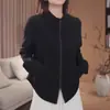 Nueva Sudadera Chaqueta Rosa Otoño/Invierno 2025 para Mujer, Moderna y Elegante, Rejuvenecedora y Adelgazante, Cuello Semi-Alto, Top Base de Terciopelo Alemán