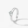 Anel de Prata Esterlina S925 Transfronteiriço Novo Zircônia Geométrica Design Simples Feminino Sentido de Alto Padrão Combinação de Anel de Diamante de Simulação