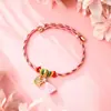 Pulsera Zongzi de Hortensia del Día de Mayo, Nueva Cuerda Roja Tejida a Mano para Niños y Bebés, Pulsera de Cuentas DIY de Alta Calidad
