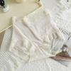 Ropa interior de seda de hielo sin costuras para mujer, ligera, cómoda, sexy, con borde de encaje, transpirable, de seda morera, con entrepierna inferior, cintura alta, calzoncillos simples